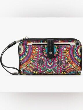 Sakroots Multicolor Mandala Wristlet - Vibrant Patterned Women’s Bag